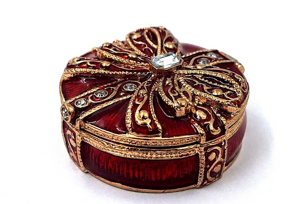 Exklusives kleines Geschenk-Metallkästchen mit Kristallen - B0118-08