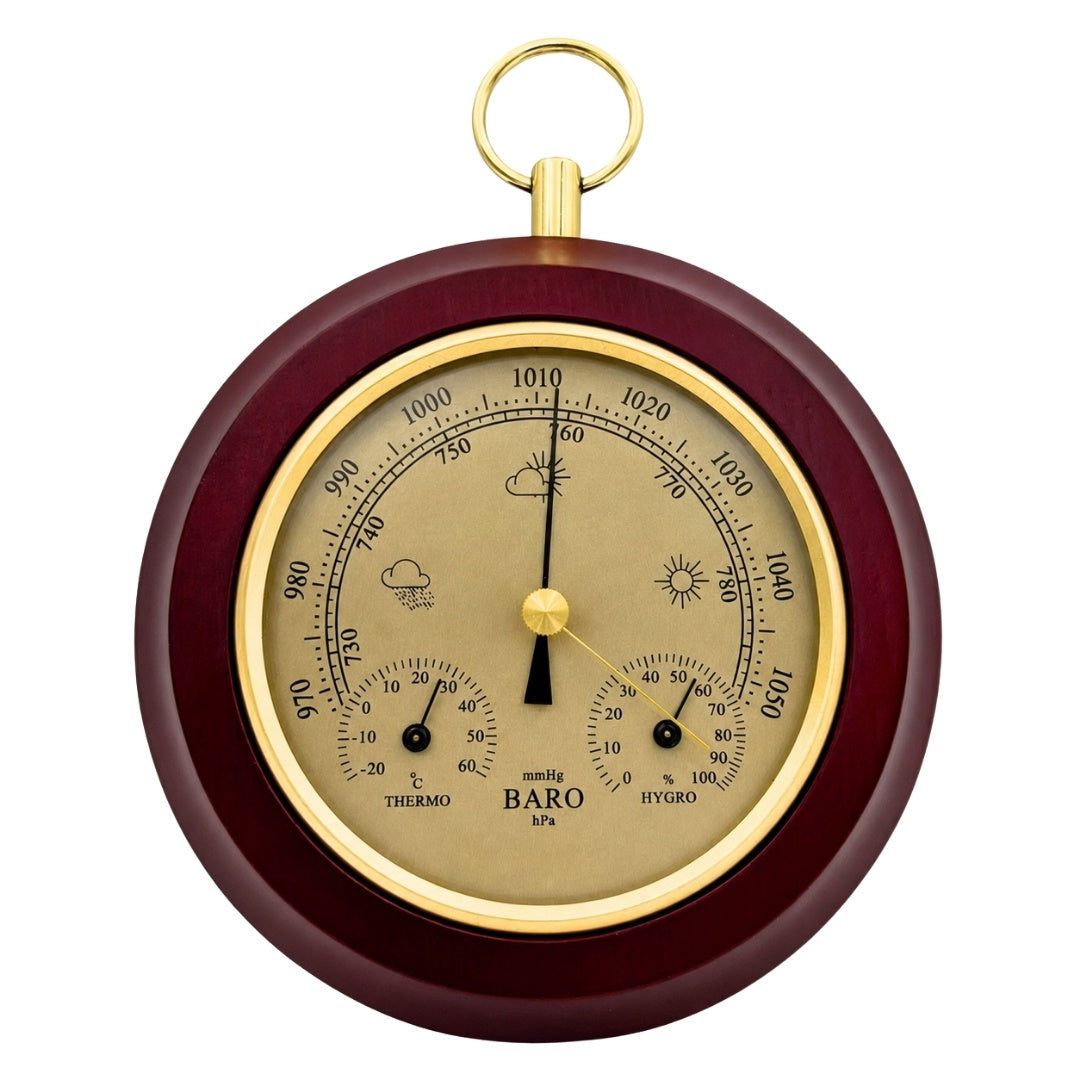 3-in-1-Wetterstation Thermometer Barometer Hygrometer rund - YG386