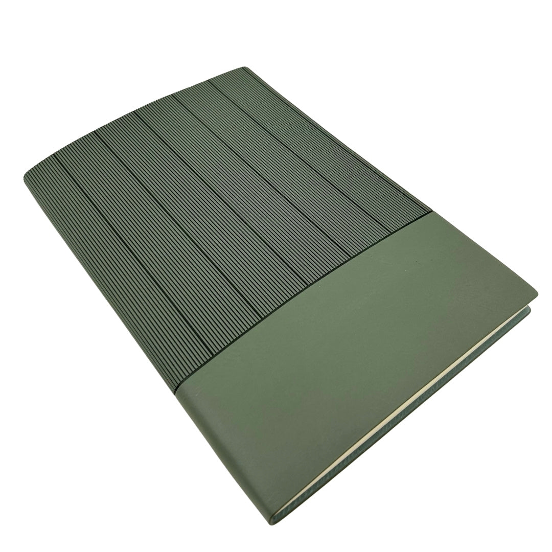 Elegantes Geschenkset - Ledernotizbuch A5 mit Kugelschreiber in Geschenkbox - Olivgrün - EE14