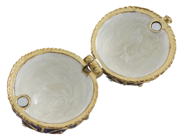 Exklusive kleine Metallschatulle mit Kristallen - Fabergé-Ei - B0748-17 BL