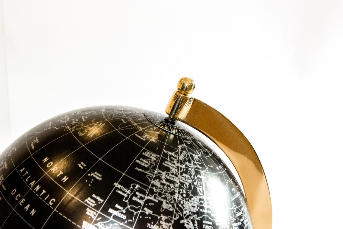Dekorativer Globus Schwarz & Gold – MMG004S