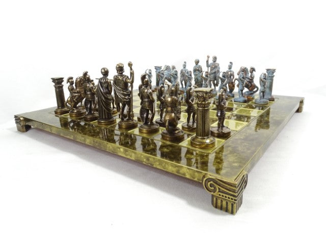 Messing-Schachspiel Bogenschützen groß 44x44cm - luxuriöses Geschenk - S10BBRO