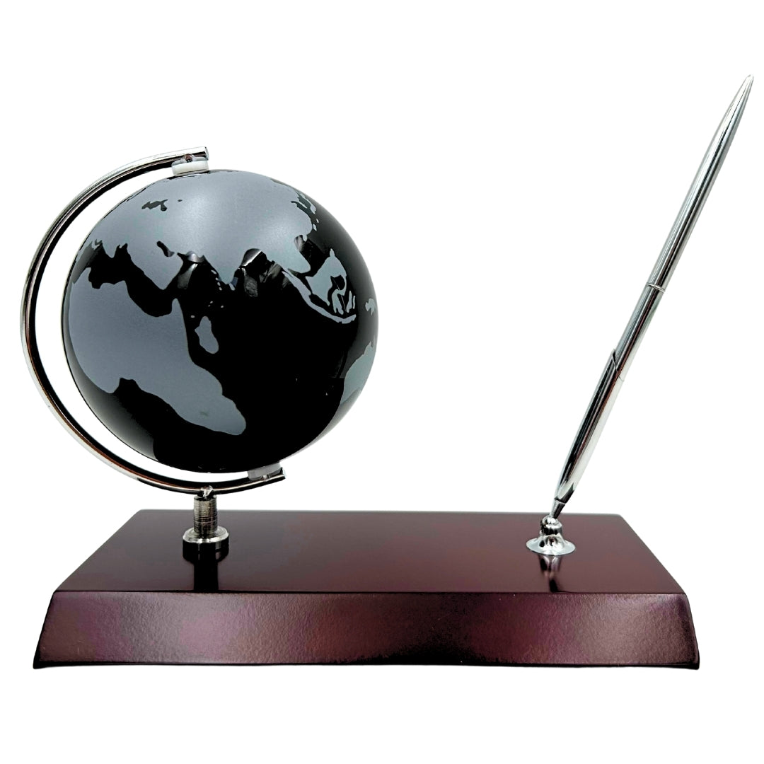 Elegantes dekoratives Schreibtisch-Set Globus Stifthalter - Geschenk für den Chef – WBK