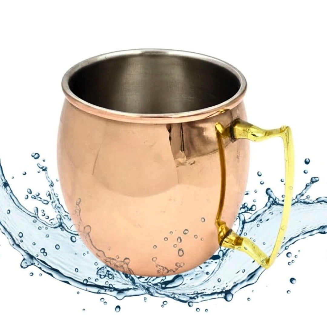 Kupferbecher aus Edelstahl 304 - Fassungsvermögen 500ml mit Kupferschicht überzogen - MM7012