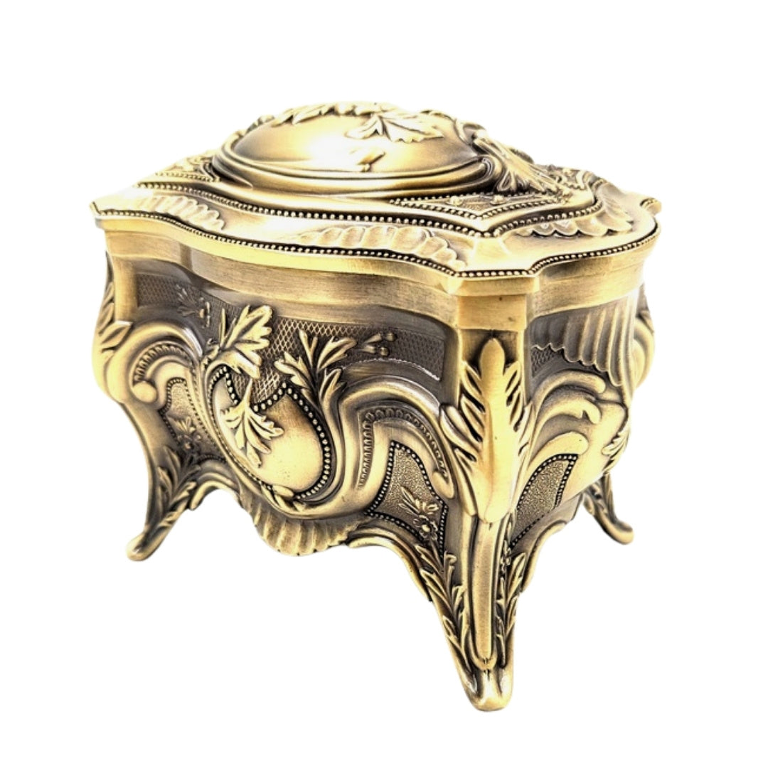Goldene Metallschatulle für Schmuck Retro - 2139M