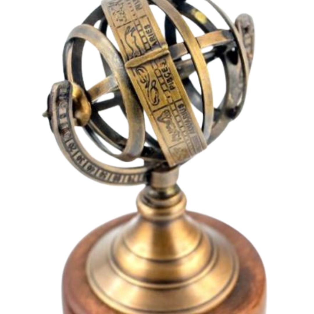 Astrolabe sphérique en laiton 13cm, personnalisable par gravure