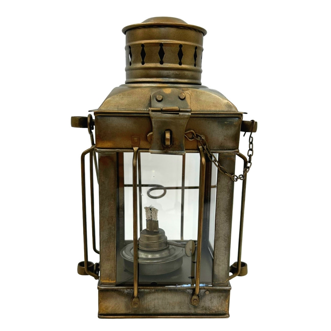Retro Steel Oil Lamp LT608 in Aged Brass Color with Engraving Option