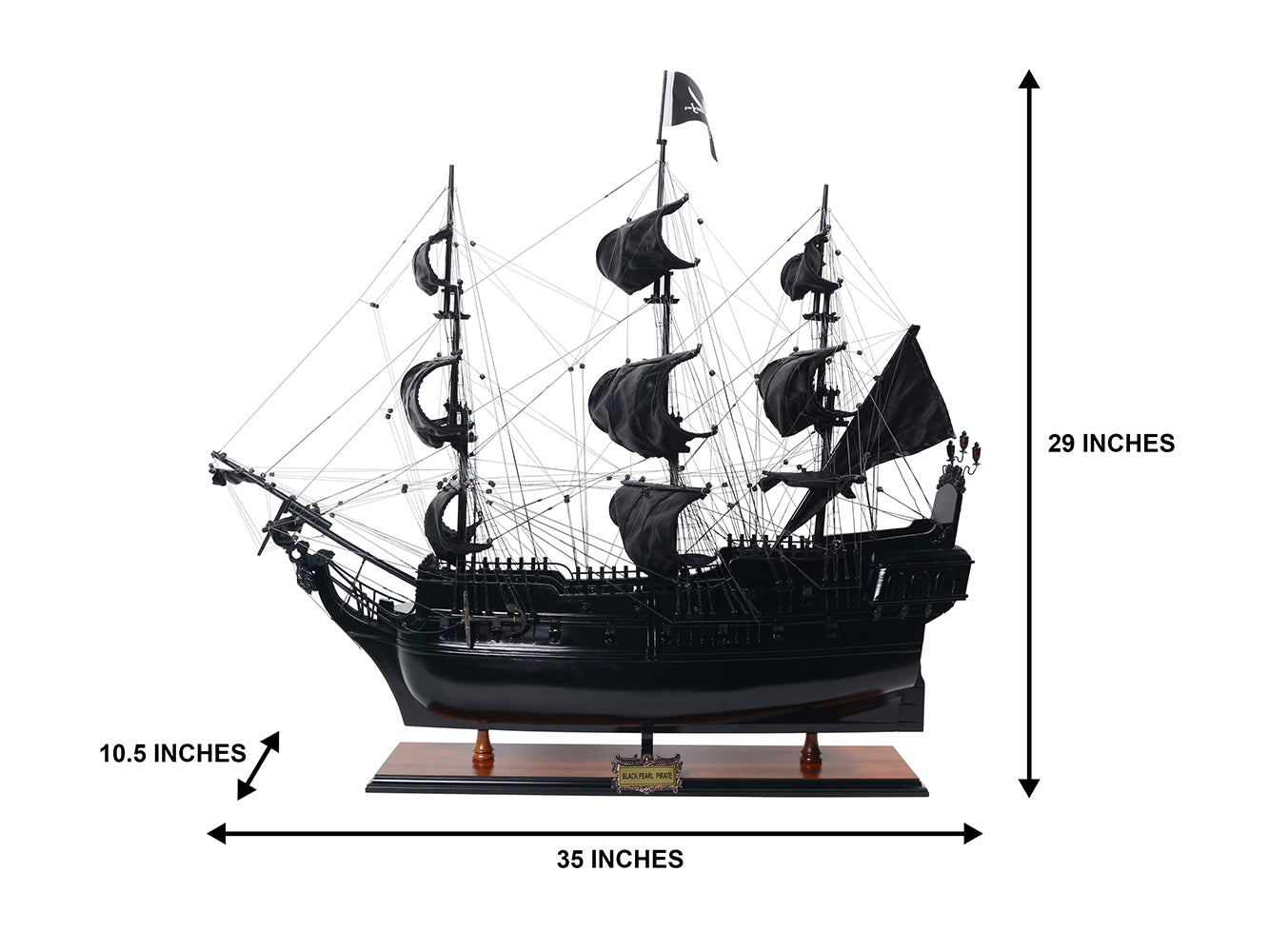 Black Pearl Modell eines Piratenschiffs – Länge 89cm – BP80R