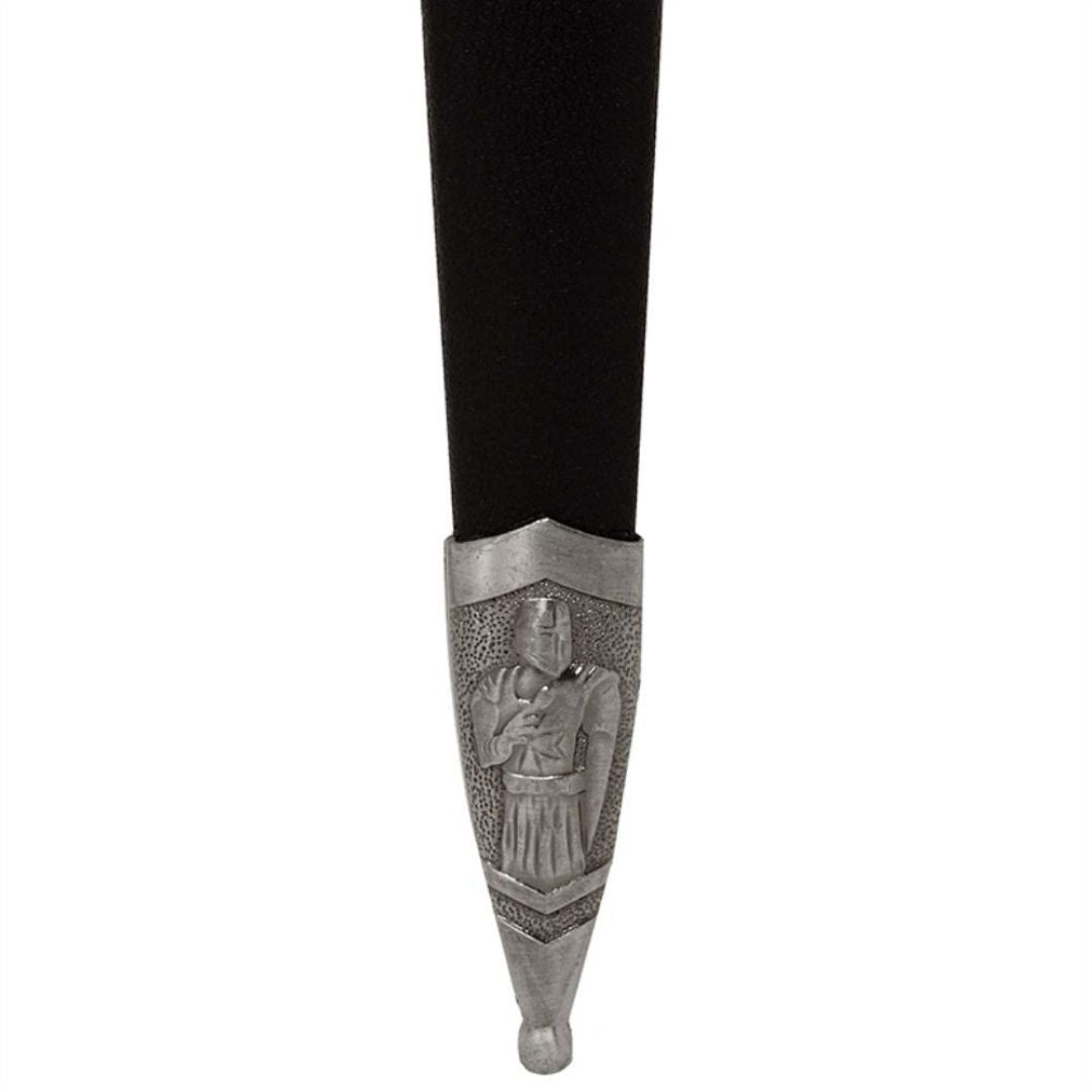 Decorative Templar Dagger with Scabbard and Engraving - Stainless Steel Replica, 40 cm