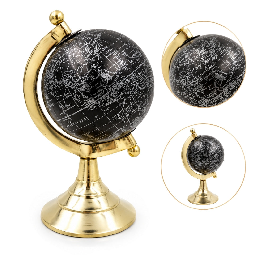 Dekorativer Globus Schwarz & Gold – MMG004S