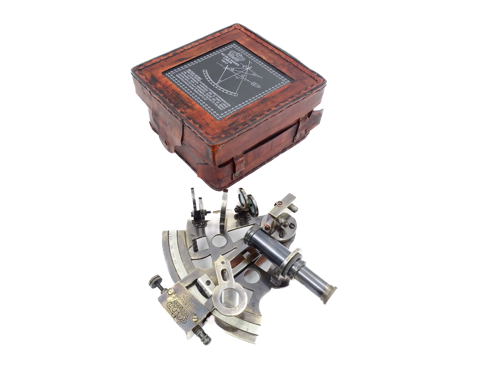 Messing-Sextant in Lederschachtel - NC1514B