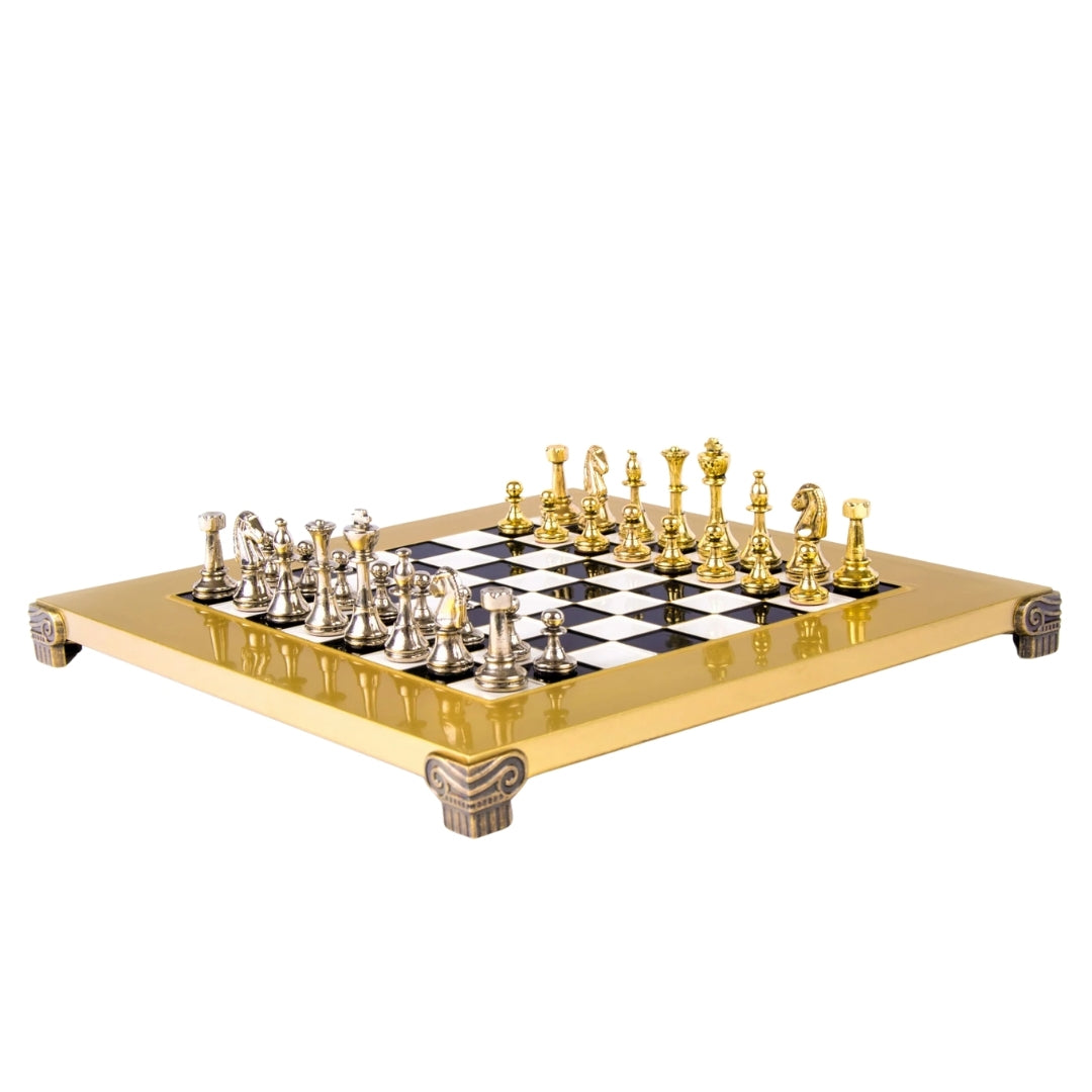 Exklusives Messing-Schachspiel 28x28cm - Staunton - S32BLA