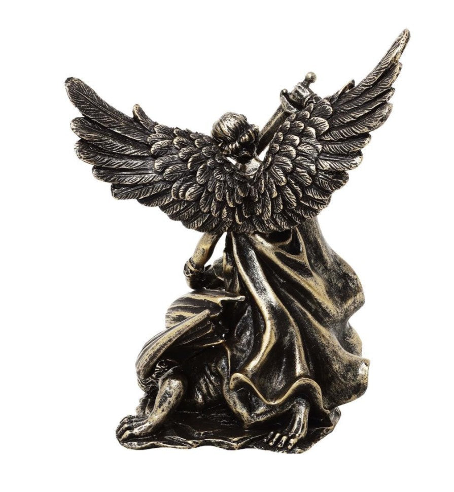 Figur Heiliger Michael im Kampf mit dem Drachen - Polyresin - MC-23146