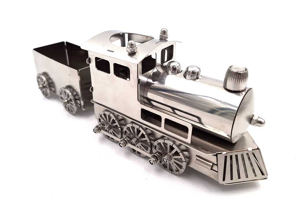 Silver Train Model with Personalized Engraving