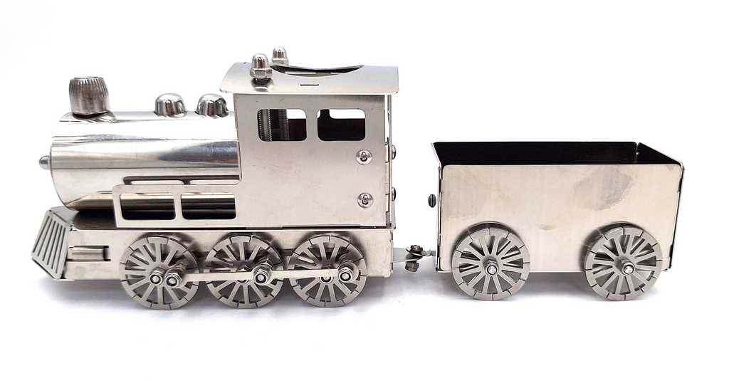 Silver Train Model with Personalized Engraving