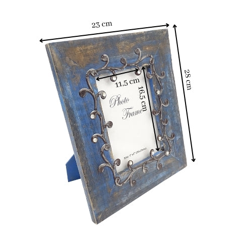 Holz-Bilderrahmen Blau - 28893 - Fotoformat 18x13cm