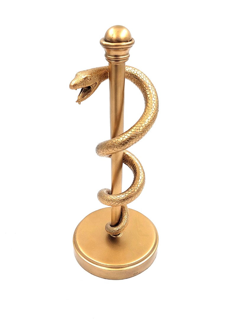 Goldener Äskulapstab 30cm - Geschenk für Ärzte Harz - MC-9634G