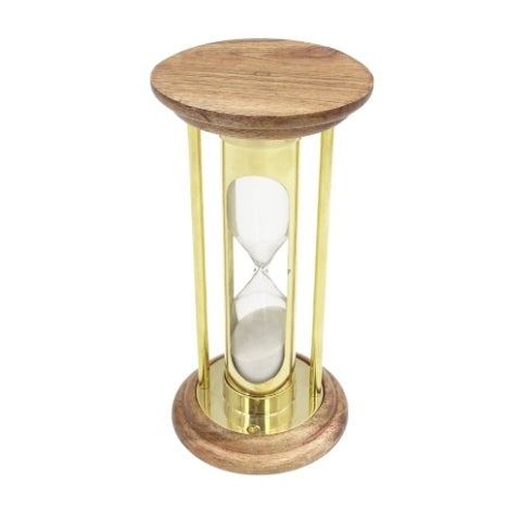 Messing-Sanduhr aus Holz 5 min Retro-Stil - NC3031