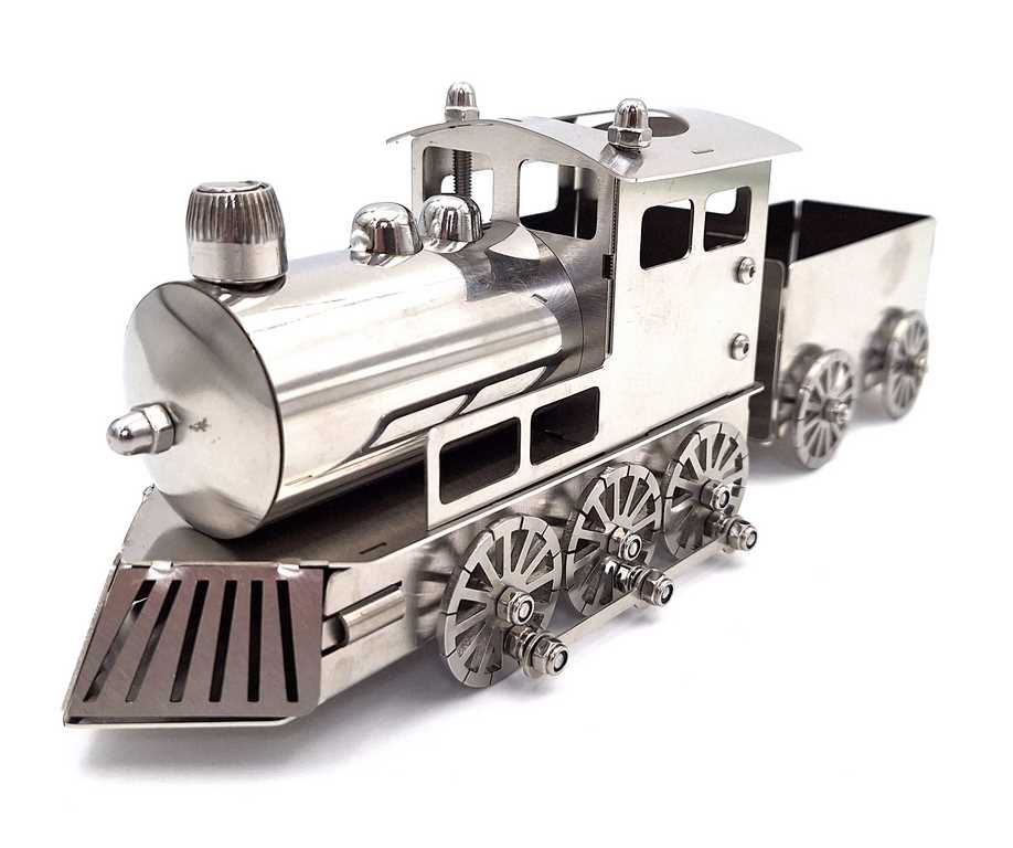 Silver Train Model with Personalized Engraving