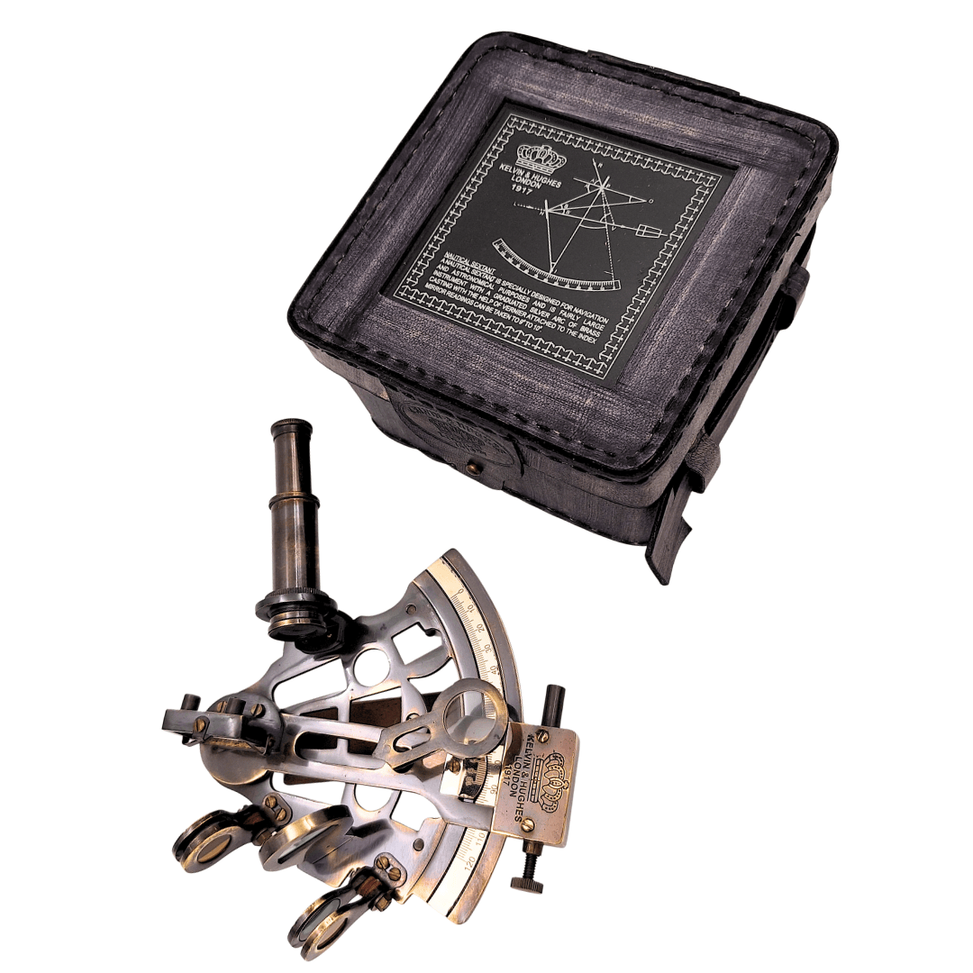 Messing-Sextant in Lederetui – ST003