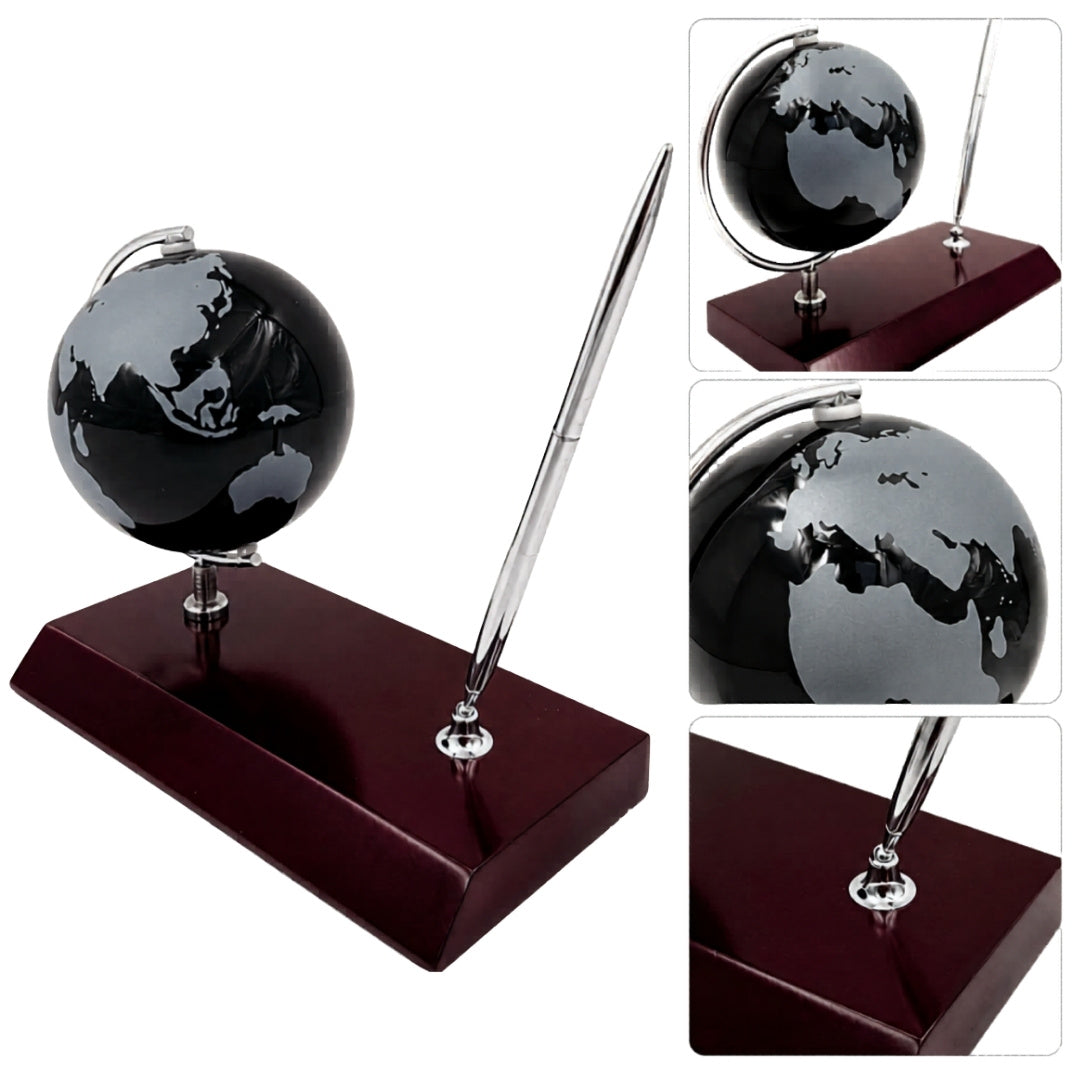 Elegantes dekoratives Schreibtisch-Set Globus Stifthalter - Geschenk für den Chef – WBK