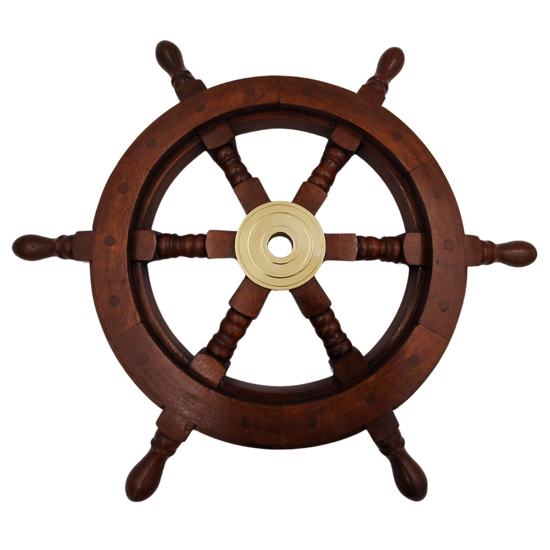 Steuerrad aus Holz – 45 cm – maritime Retro-Dekoration – NC1402A