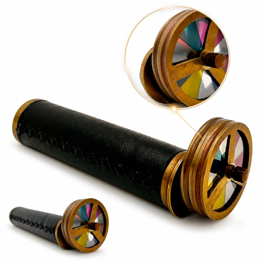 Kaleidoskop im Retro-Stil - Messing Leder - NC2005