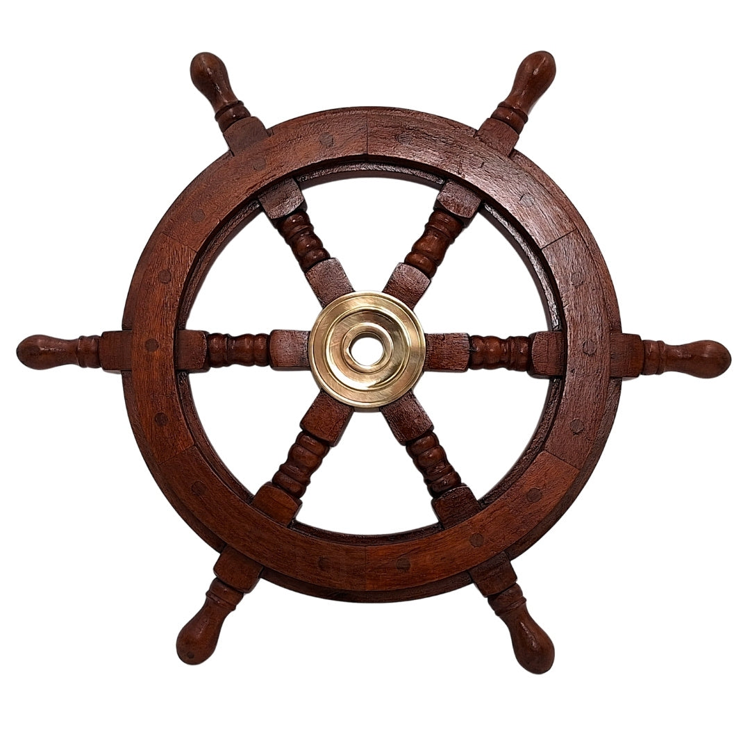 Steuerrad aus Holz – 45 cm – maritime Retro-Dekoration – NC1402A