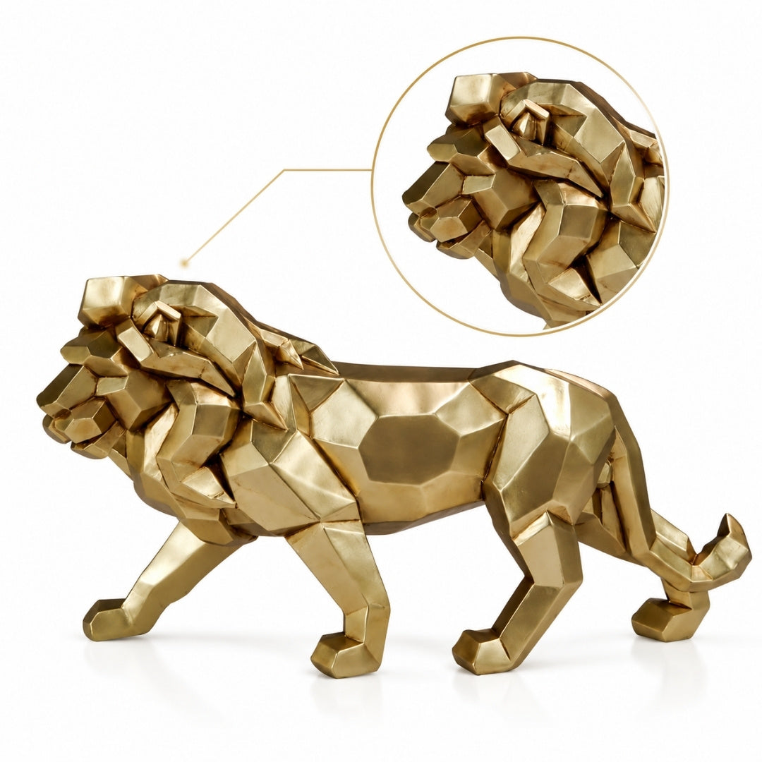 Dekofigur Löwe Gold Groß 43cm Modern - 43477Y2