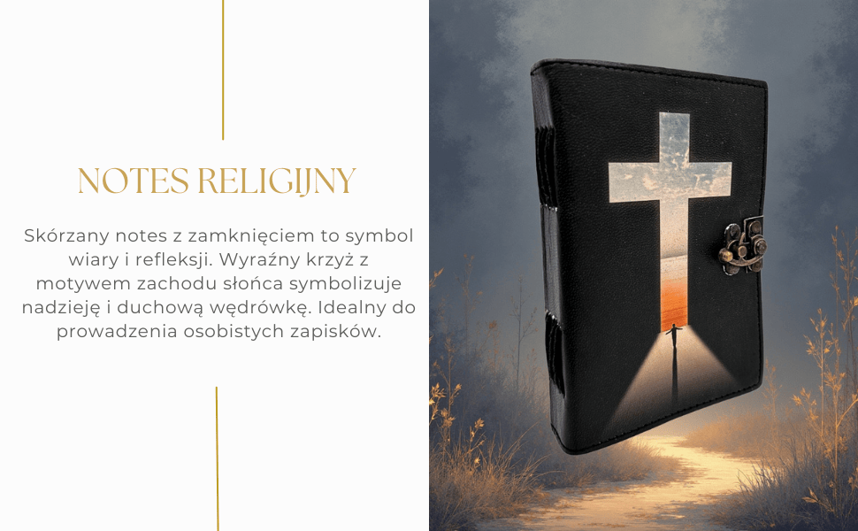 Ledernotizbuch religiöses Kreuz - 200 Seiten - AH15
