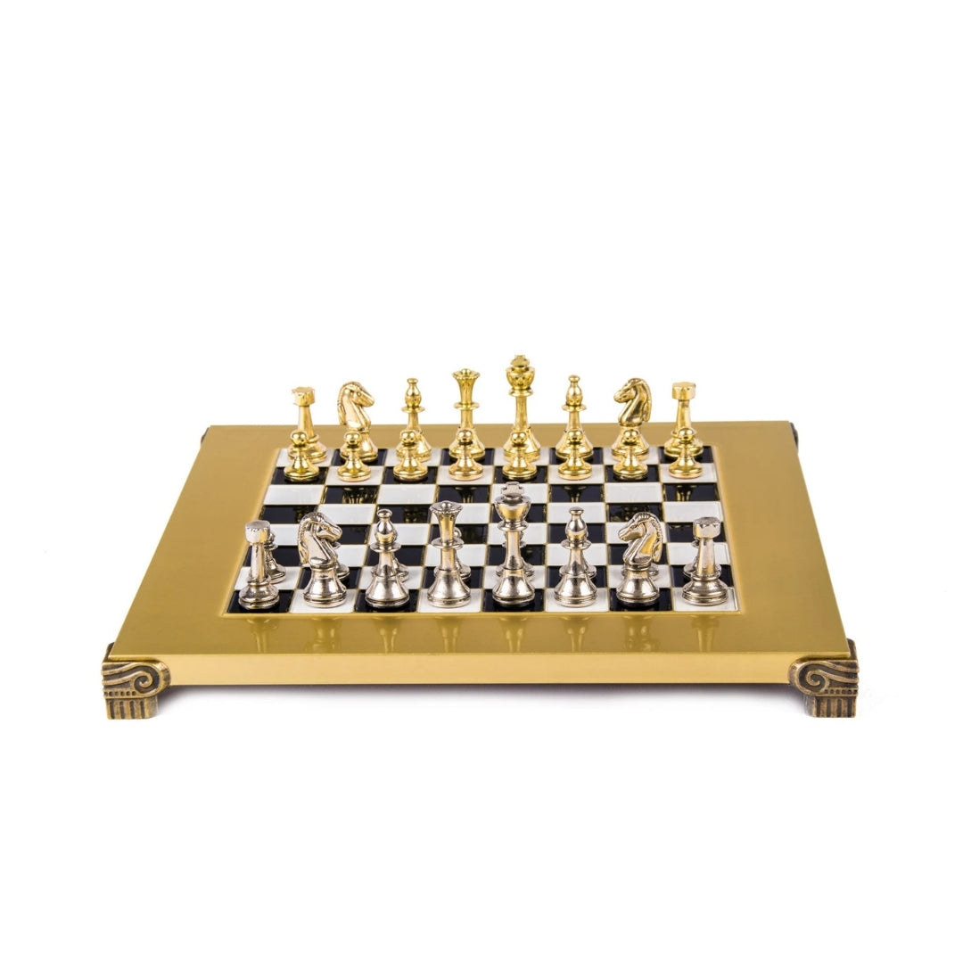 Exklusives Messing-Schachspiel 28x28cm - Staunton - S32BLA