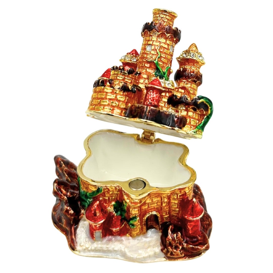 Kleine Schmuckschatulle mit Kristallen verziert – Schloss – HX580