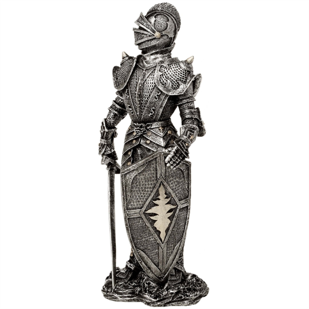 Dekorative Figur Ritter in silberner Rüstung Höhe 30 cm – MC-23053
