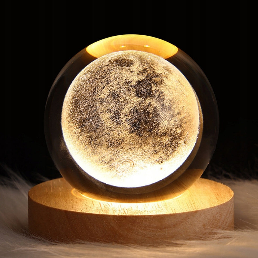 3D-Glaskugel Mond- LED-USB-Nachtlampe - Schreibtisch-Gadget
- KKS