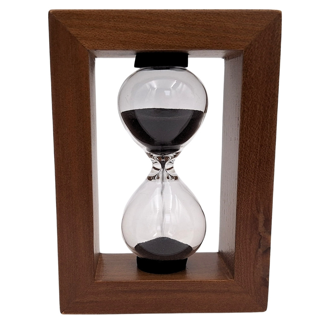 3-Minuten-Sanduhr im Holzrahmen - elegante Dekoration – M123