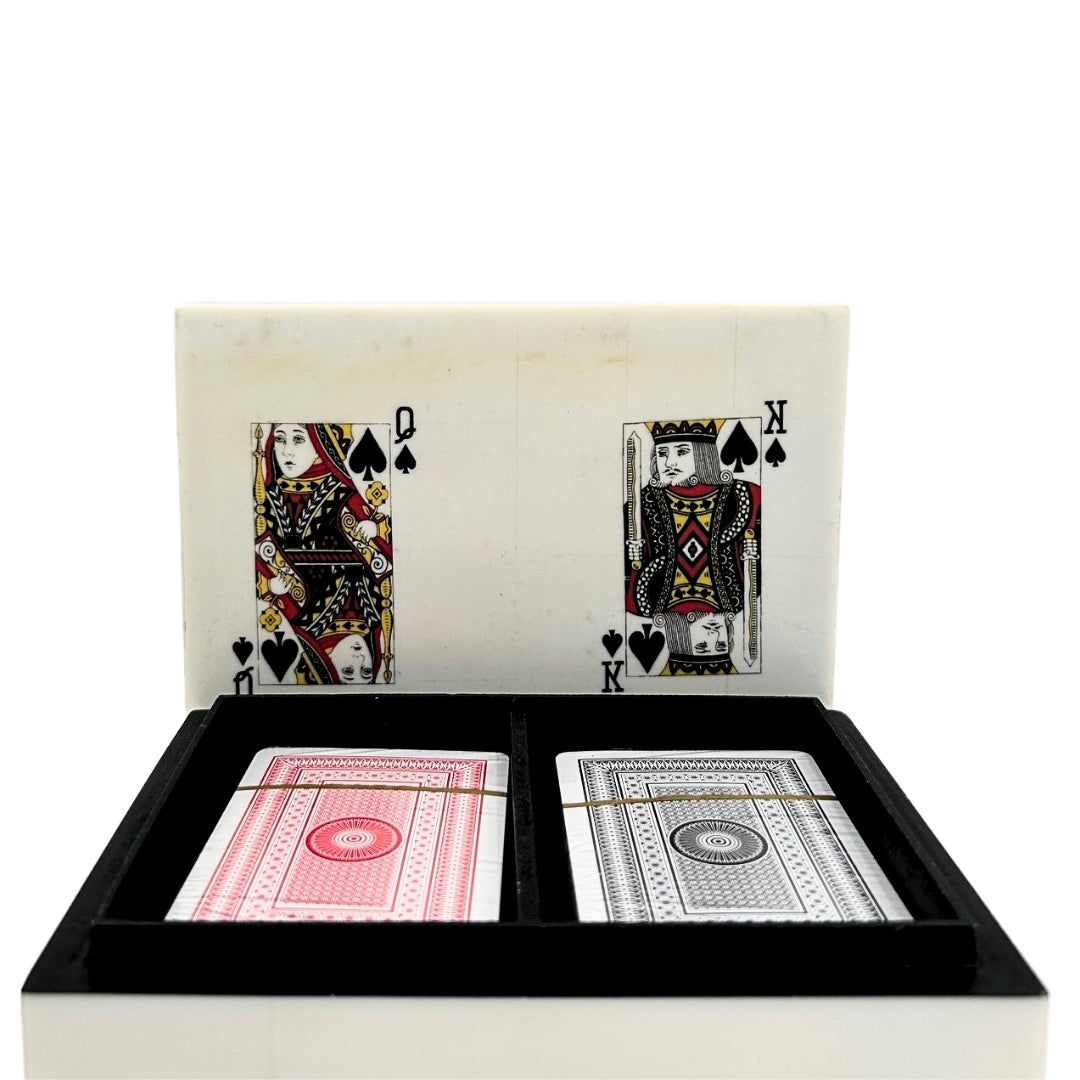 Zwei Kartenspiele in einer Harzbox - Elegantes Geschenk für Spieler - G1220A
