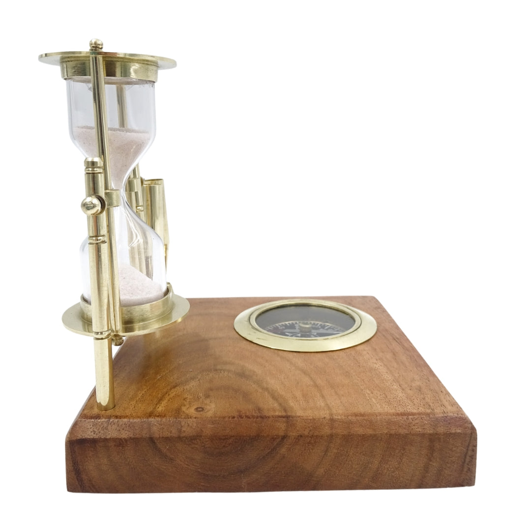 Retro-Schreibtischset - Sanduhr, Kompass und Stifthalter - NC2618OP