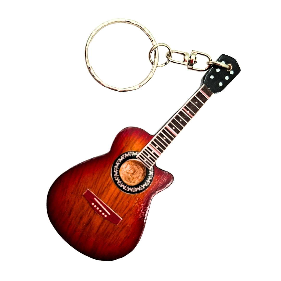 Holz-Schlüsselanhänger Akustikgitarre - Geschenk für Musiker – SGK-0413