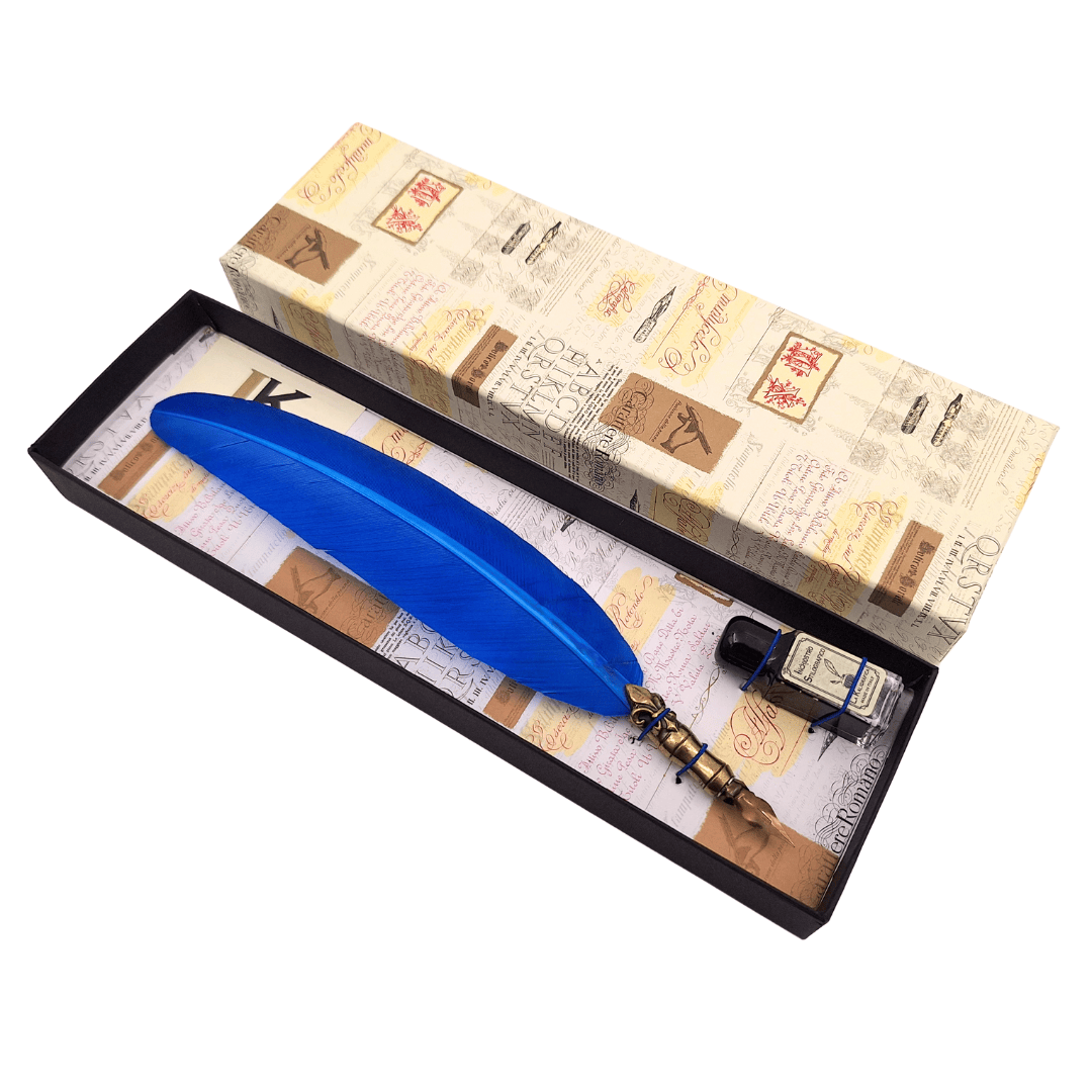 Kalligrafie-Set - blaue Feder - 7651
