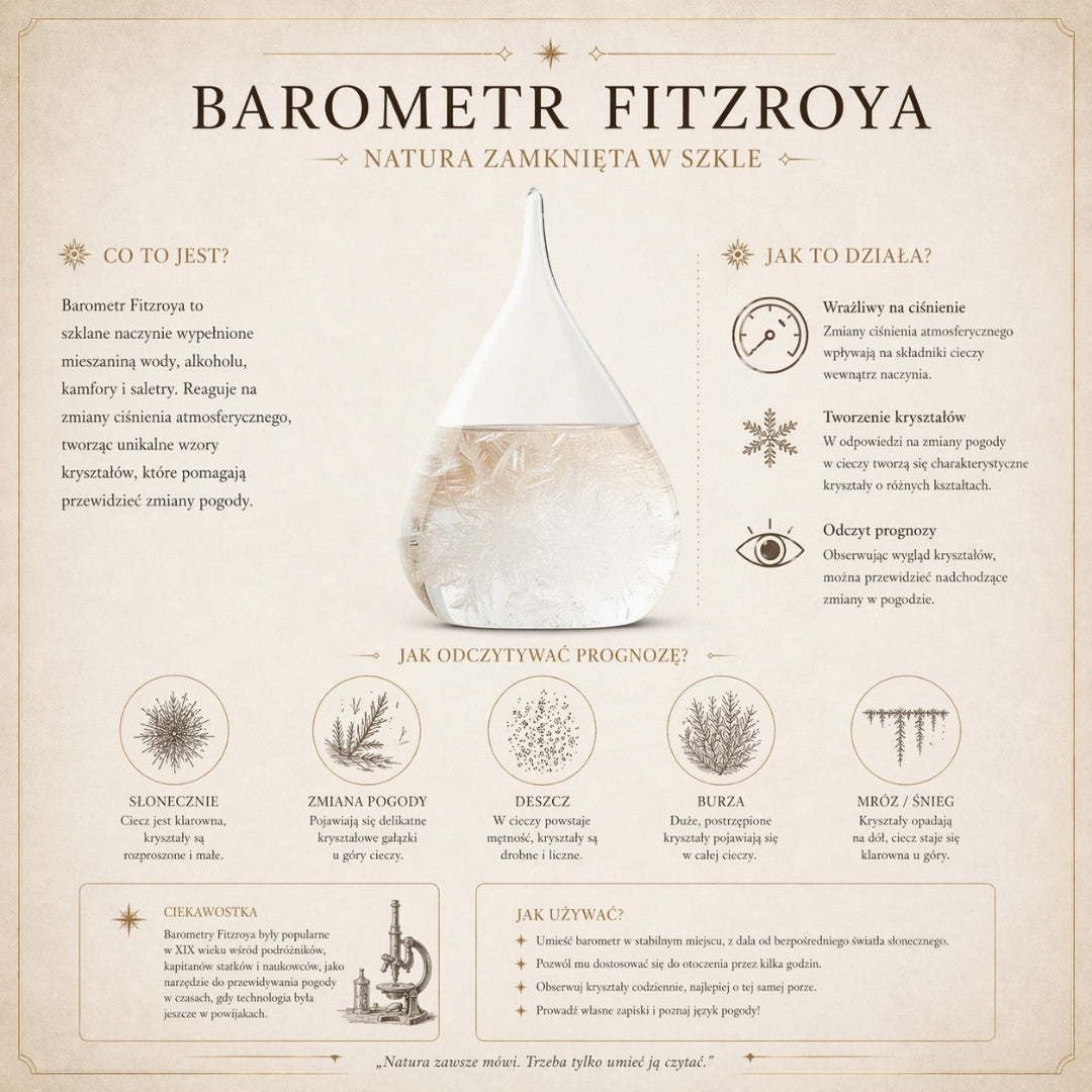 Fitzroy-Sturmbarometer in Holzfassung - Tropfen-Sturmglas – BAW1