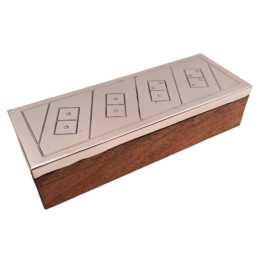 Domino in Holzbox mit Aluminiumoberseite - DO-017