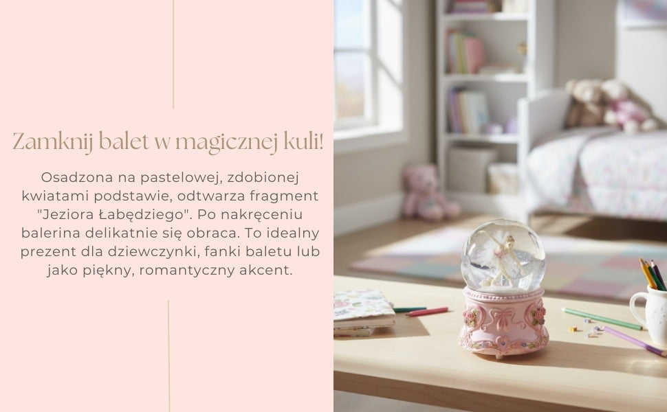 Spieluhr mit tanzender Ballerina in Glaskugel 15cm – MG-963