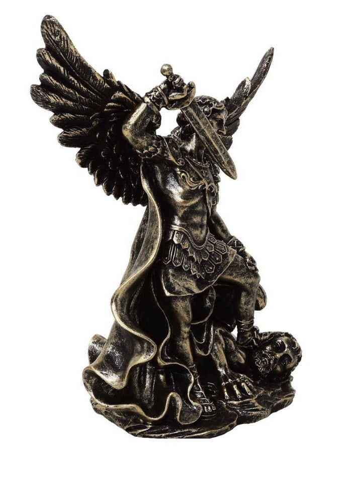 Figur Heiliger Michael im Kampf mit dem Drachen - Polyresin - MC-23146