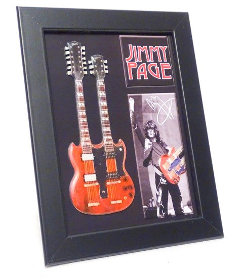 Mini-Gitarre im Stil von Jimmy Page Double Neck im Rahmen FMG-011