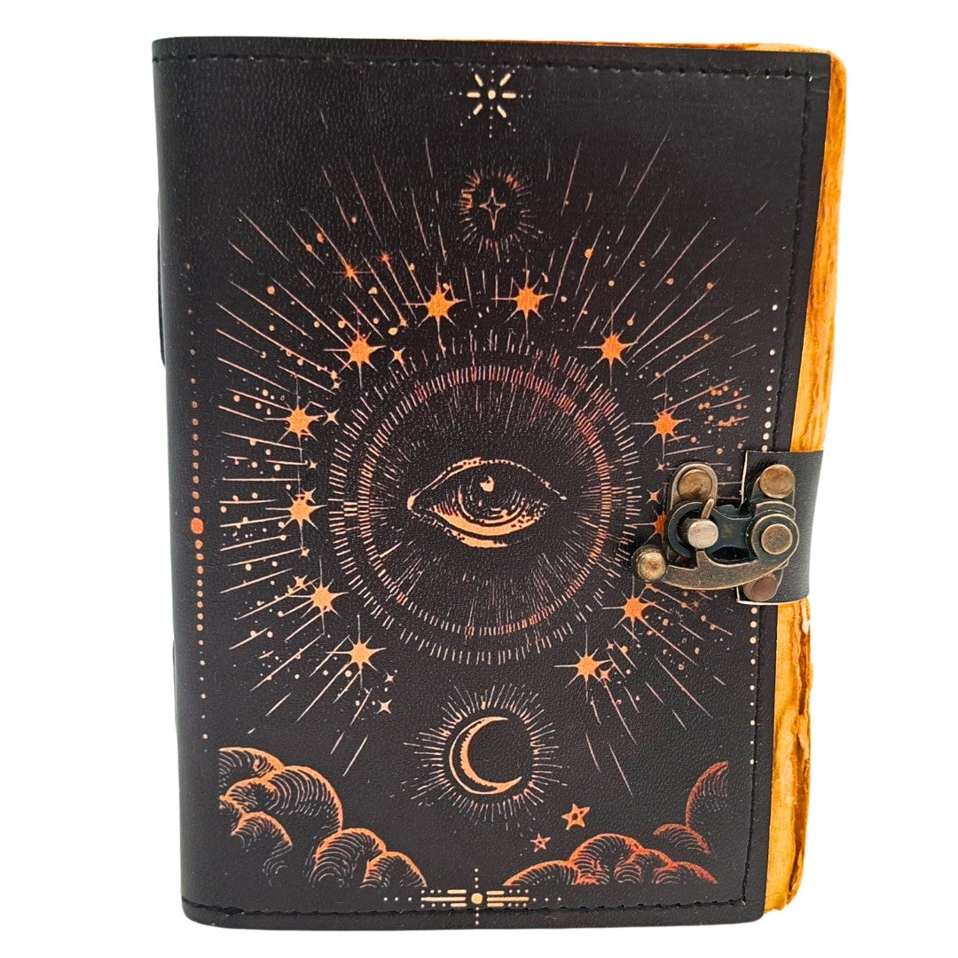 Retro-Ledernotizbuch Allsehendes Auge - 200 Seiten - Ziegenleder - AH19