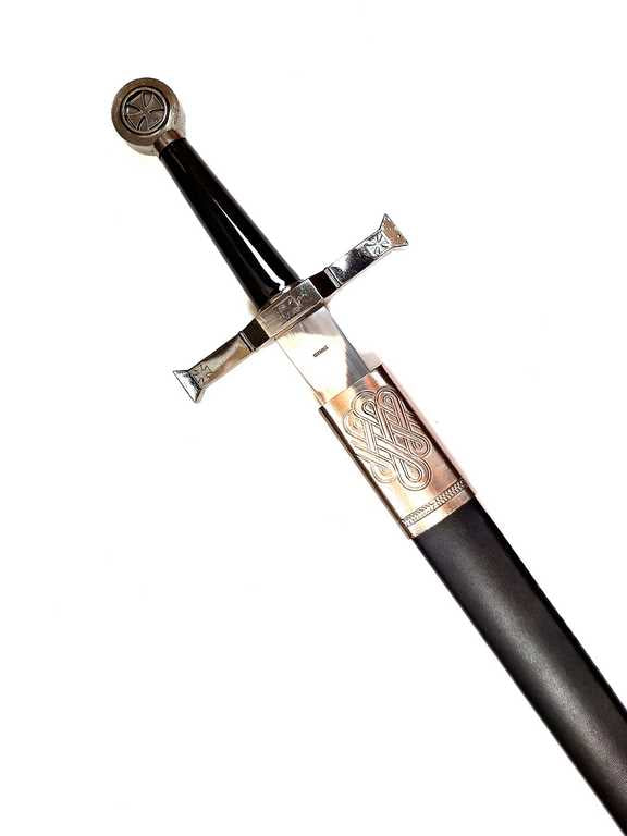 Stählernes Ritterschwert 84 cm in Scheide - Replik - SW-114