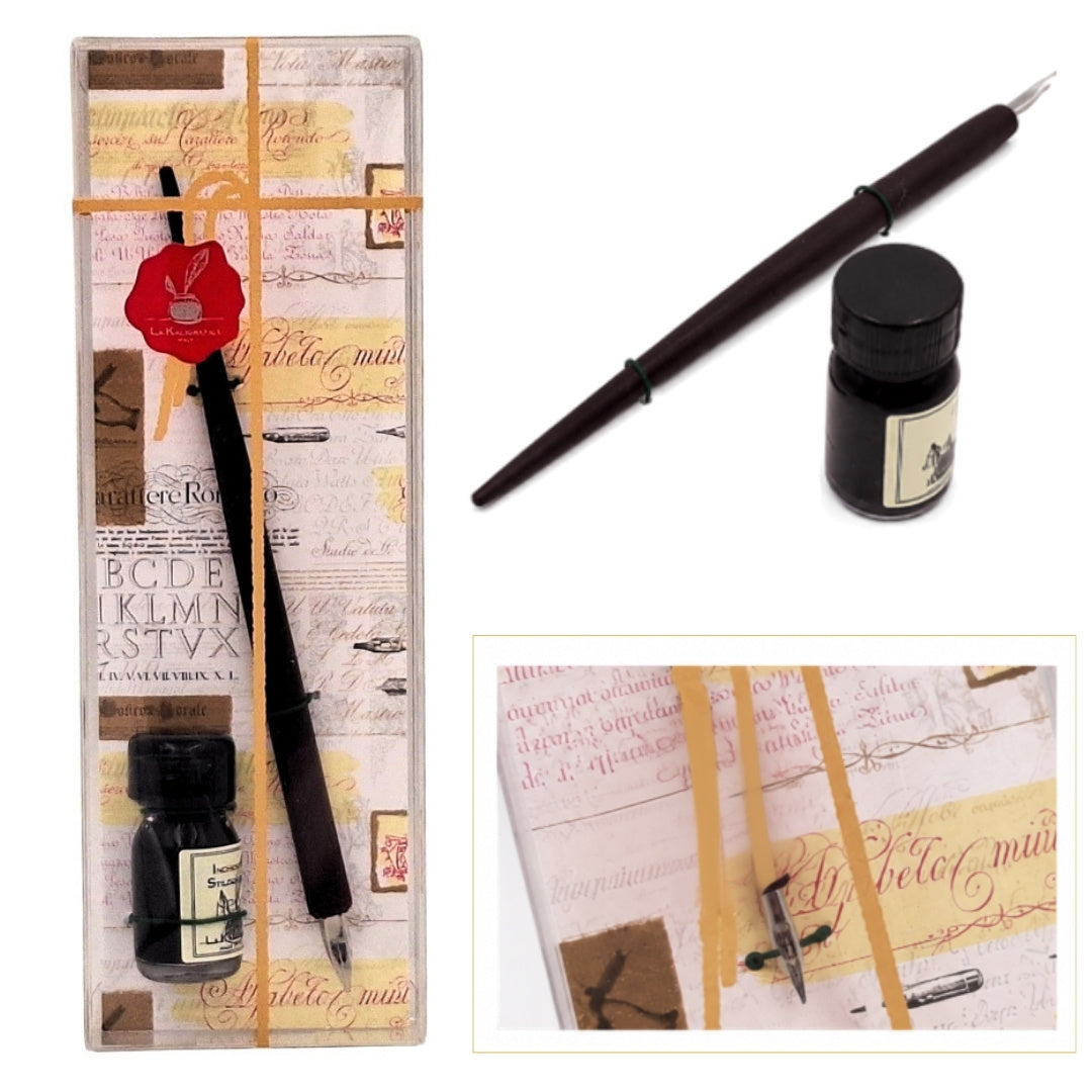 Kalligrafie-Set - Federhalter mit Feder + Tinte – 708