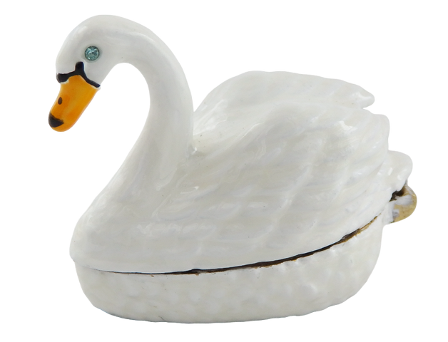 Außergewöhnliches kleines Geschenk-Metallkästchen – Schwan - B0736-02