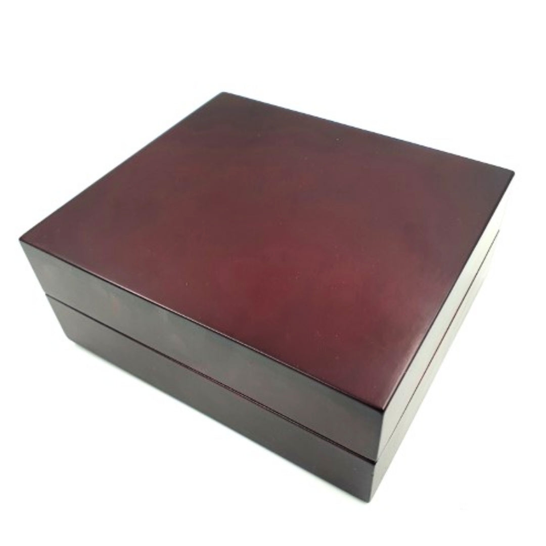 Holz-Geschenkbox 14 x 16 x 6,7 cm für Geschenk mit Filzeinlage - D349