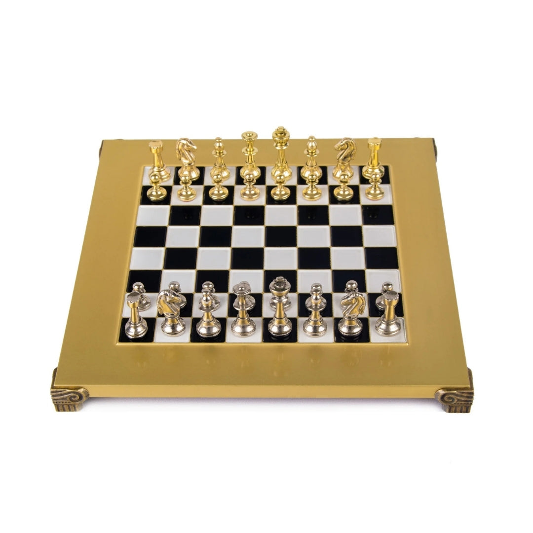 Exklusives Messing-Schachspiel 28x28cm - Staunton - S32BLA